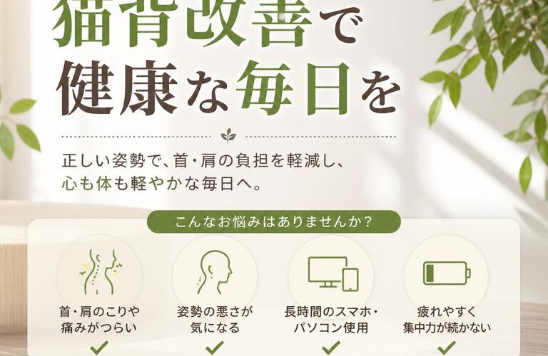 ストレートネックでお困りの方へ！猫背改善で健康な毎日を