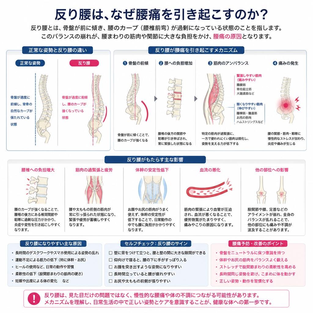 反り腰がもたらす腰痛のメカニズム