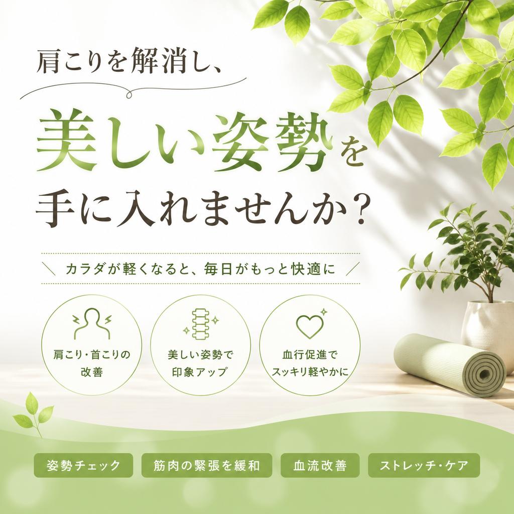 肩こりを解消し、美しい姿勢を手に入れませんか？