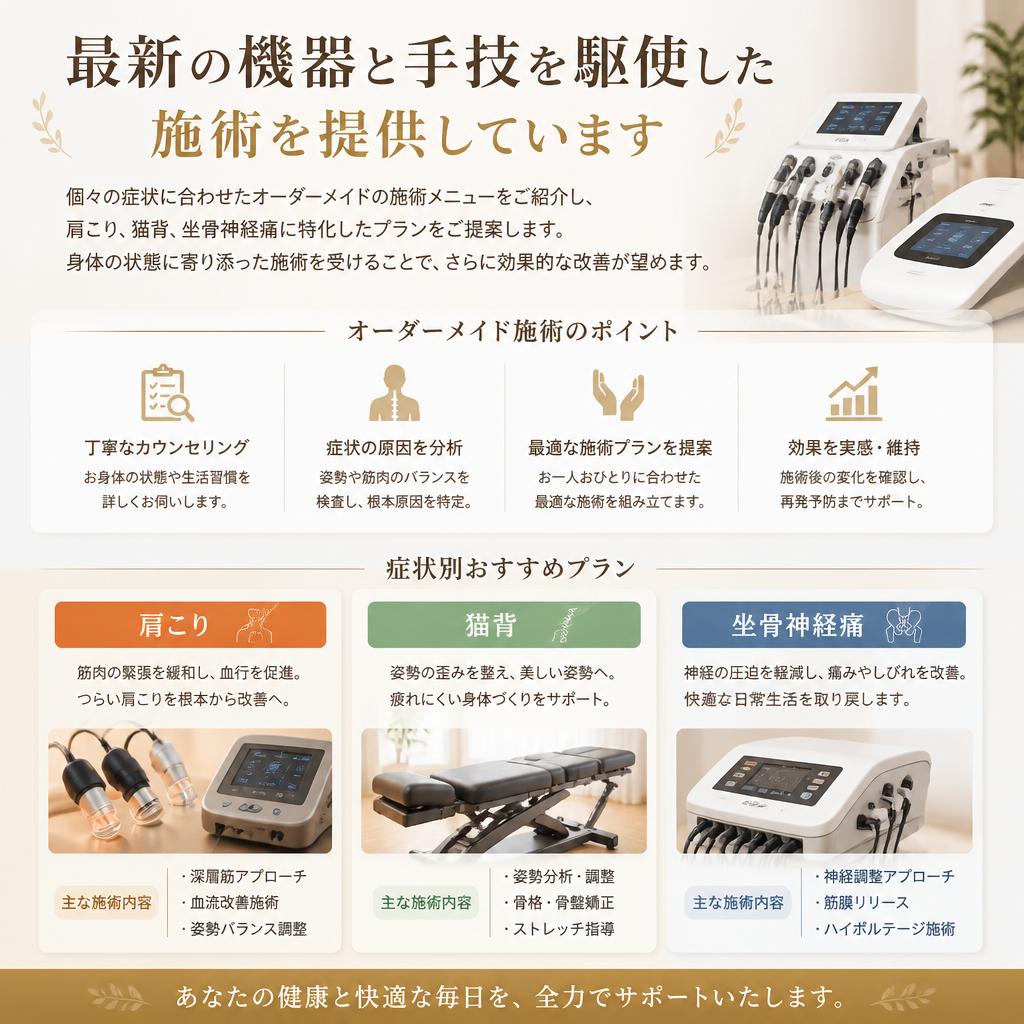 整骨院Arの施術メニュー