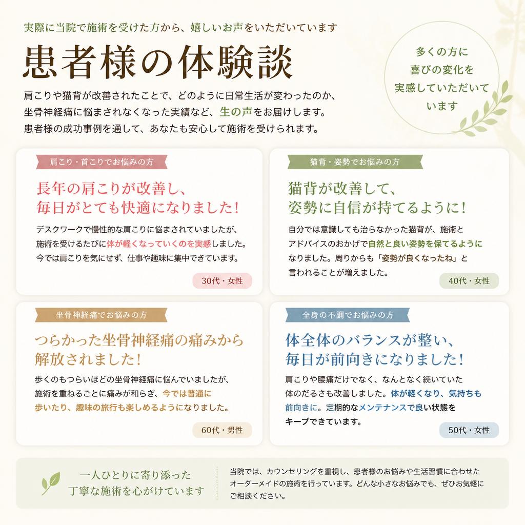 お客様の声：改善した事例