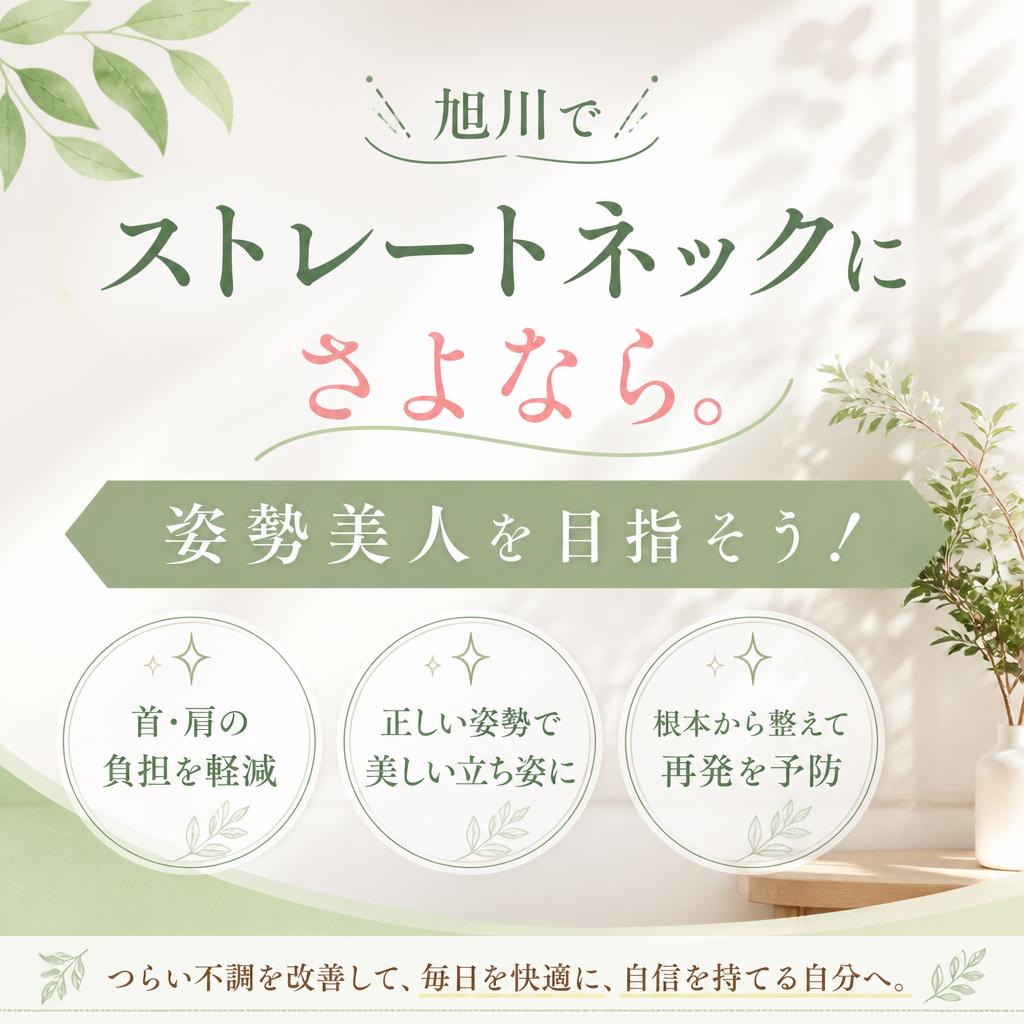 旭川でストレートネックにさよなら。姿勢美人を目指そう！